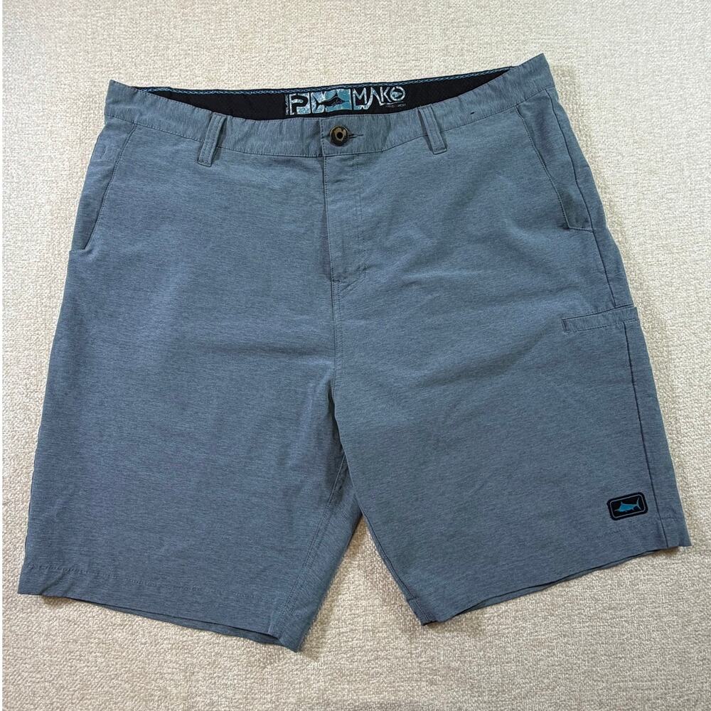 Pelagic Men 38 Blue Mako Hybrid Shorts Stretch Performance Fishing Boat Wear